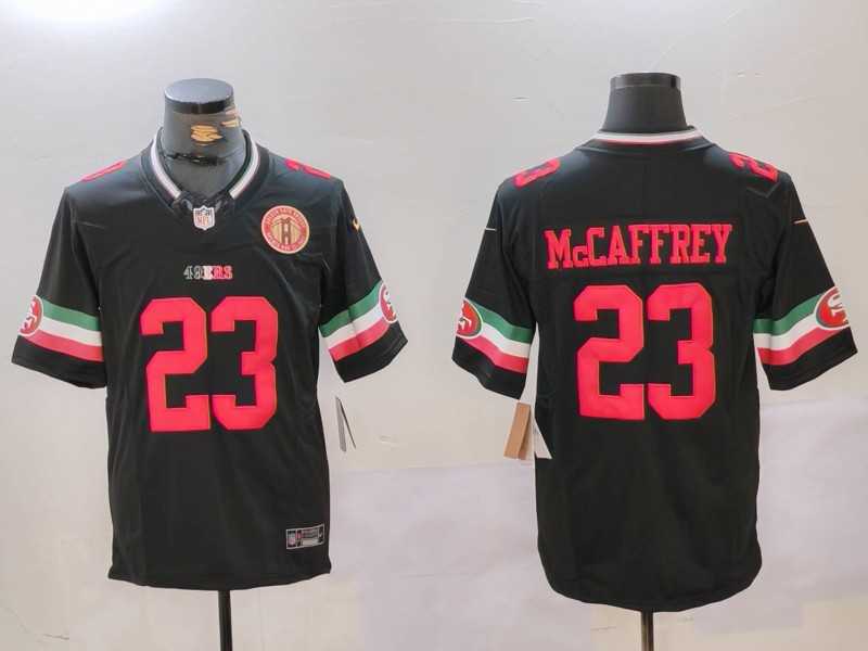 Mens San Francisco 49ers #23 Christian McCaffrey Black F.U.S.E. Mexico With Gate Bridge Patch Vapor Limited Stitched Jerseys Dzhi